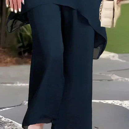 Chic irregular top and trouser co-ord set for women | Herlene -3