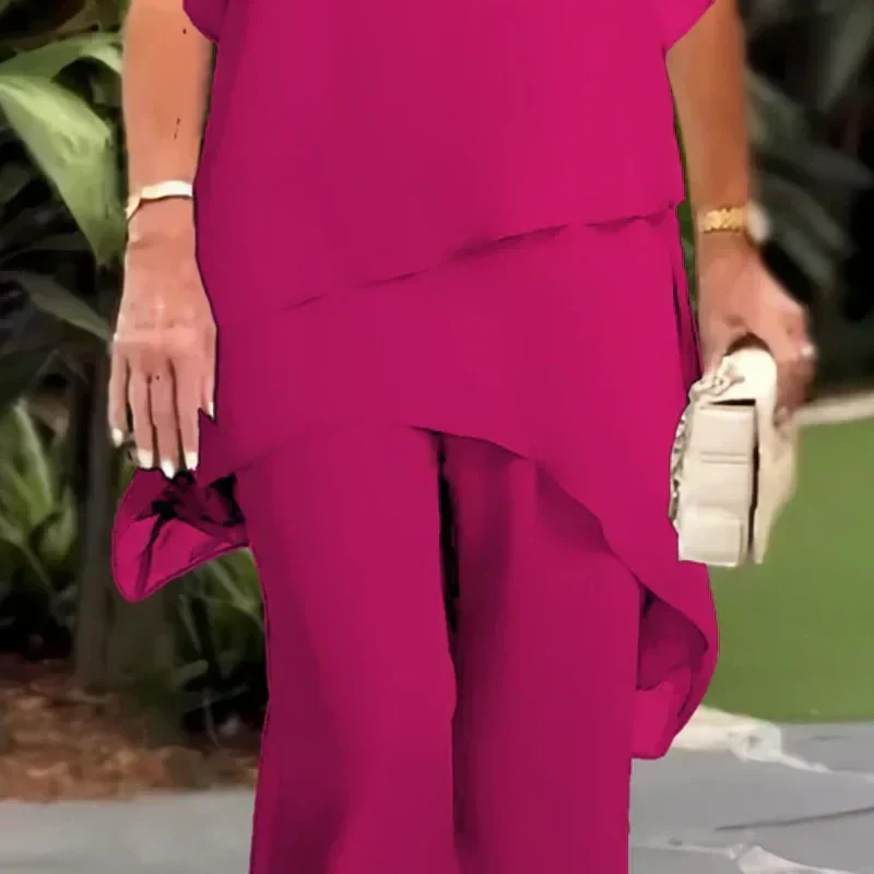 Chic irregular top and trouser co-ord set for women | Herlene -7