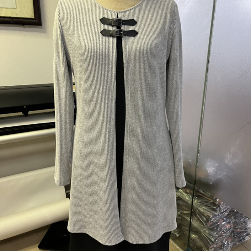 A-line knee-length two-piece look dress for women | Zweiteiler -7