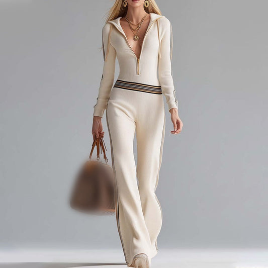 Sport luxe hooded everyday jumpsuit for women | Luxe -1