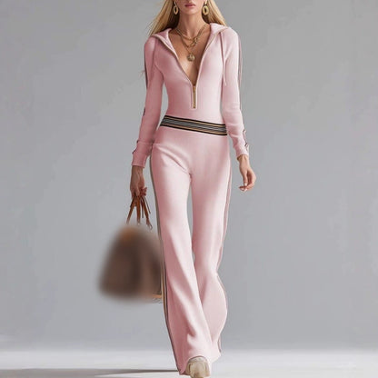 Sport luxe hooded everyday jumpsuit for women | Luxe -3