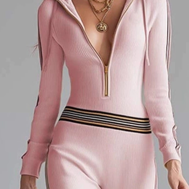 Sport luxe hooded everyday jumpsuit for women | Luxe -8