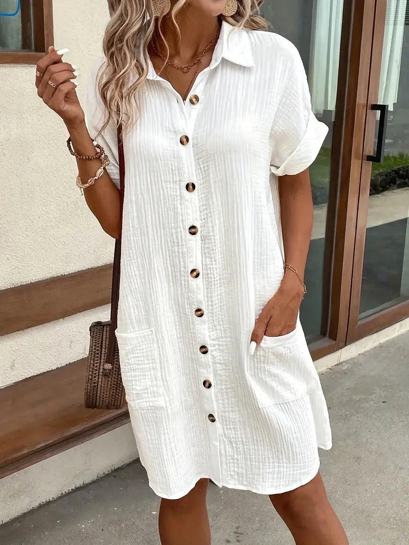 Timeless V-neck blouse everyday dress for women | Sharon -4