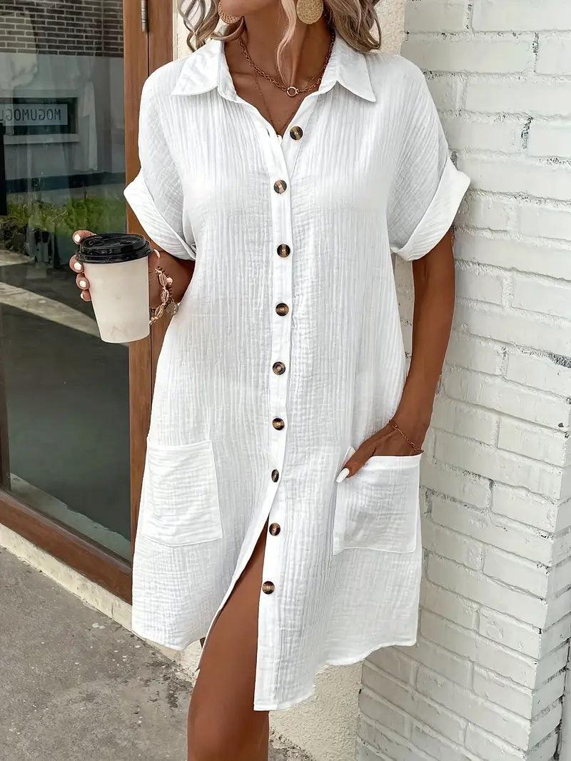 Timeless V-neck blouse everyday dress for women | Sharon -5