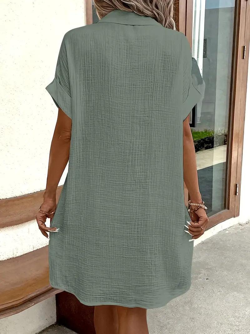 Timeless V-neck blouse everyday dress for women | Sharon -17