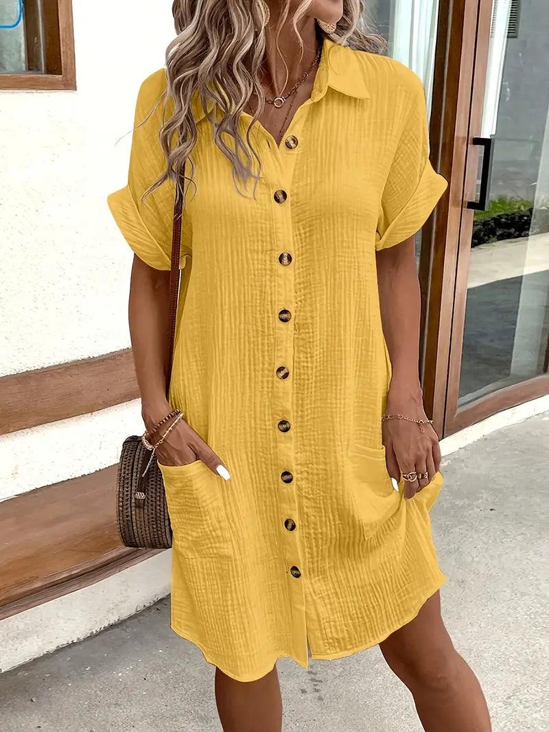 Timeless V-neck blouse everyday dress for women | Sharon -19