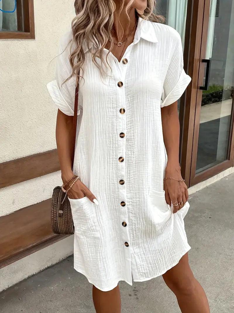 Timeless V-neck blouse everyday dress for women | Sharon -3