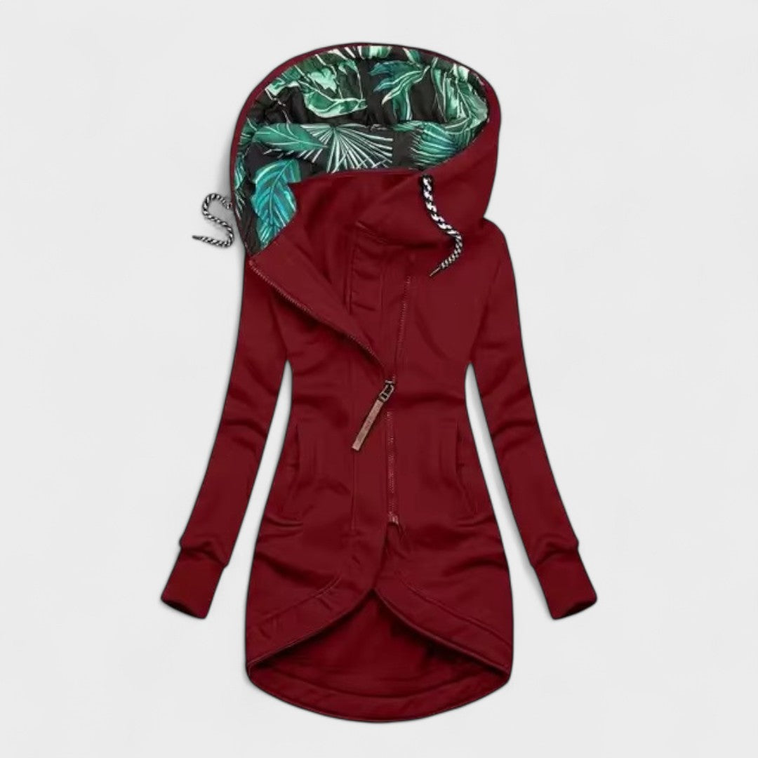 Longline hooded everyday jacket for women | Sylverra -5