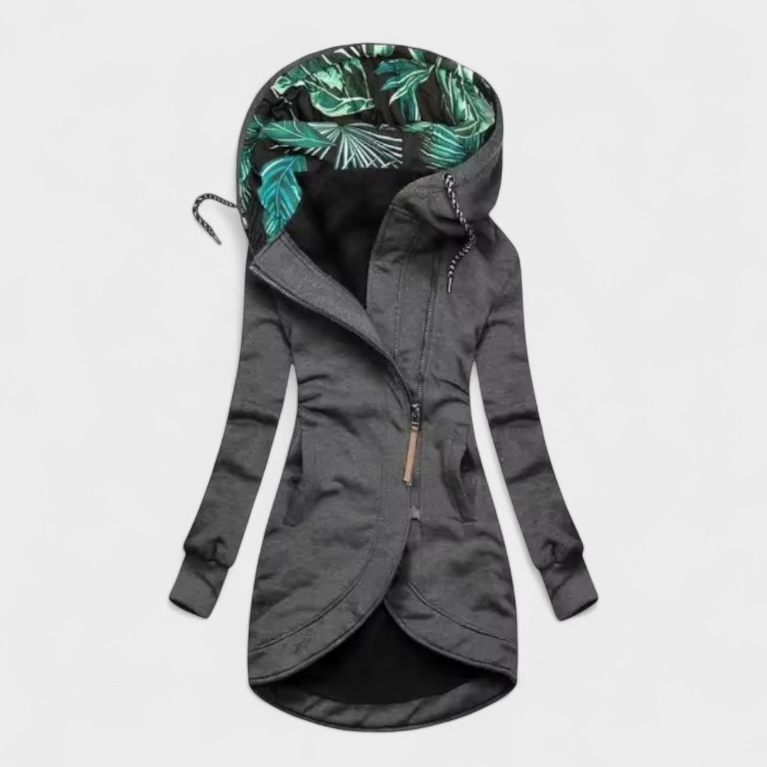 Longline hooded everyday jacket for women | Sylverra -3