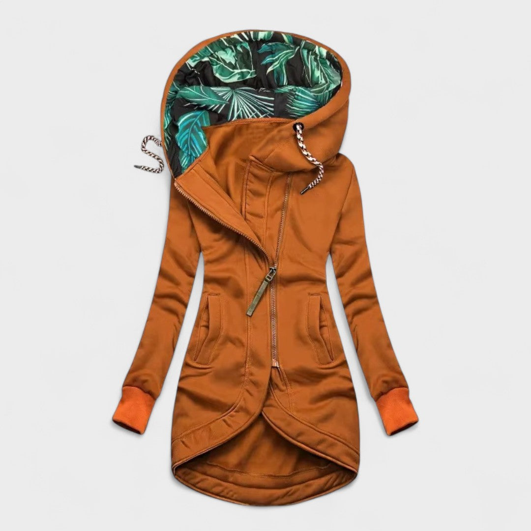 Longline hooded everyday jacket for women | Sylverra -2