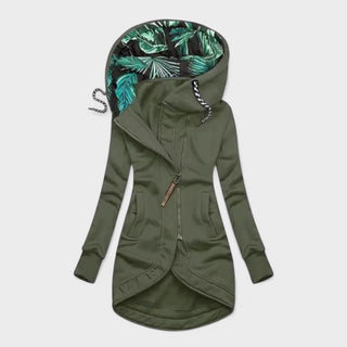 Longline hooded everyday jacket for women | Sylverra -4