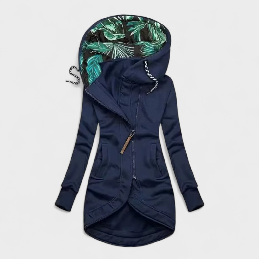 Longline hooded everyday jacket for women | Sylverra -1