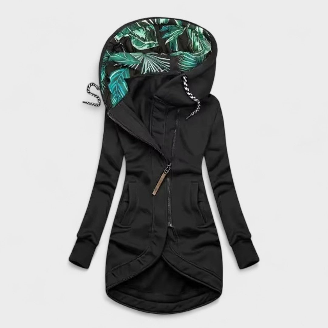 Longline hooded everyday jacket for women | Sylverra -6