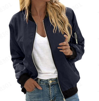 Trevella | Women's Oversized Zip Up Bomber Jacket with Pockets