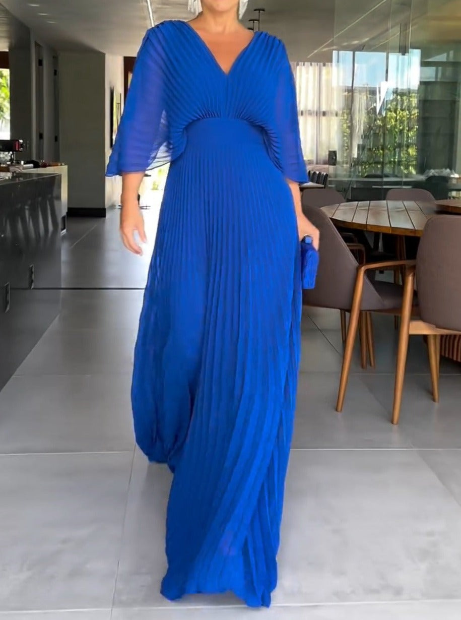 Floating ribbed maxi dress for women | Ria -6