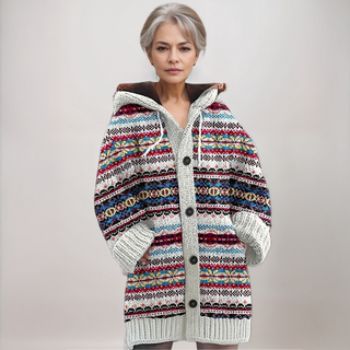 Nordic | Women's Hooded Fair Isle Knit Cardigan