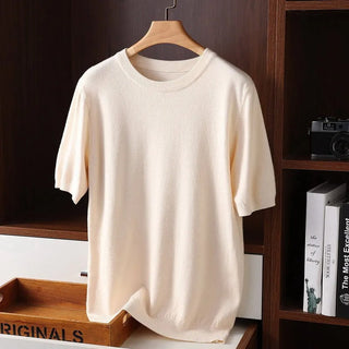 Short-sleeve cashmere O-neck everyday tee for men | Elliot's Classic -6