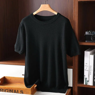 Short-sleeve cashmere O-neck everyday tee for men | Elliot's Classic -2