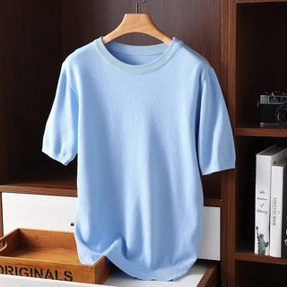 Short-sleeve cashmere O-neck everyday tee for men | Elliot's Classic -3