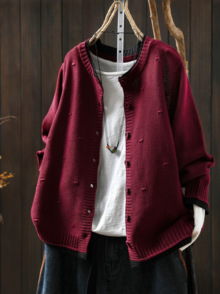 Olyven | Women's Chunky Knit Button Front Cardigan