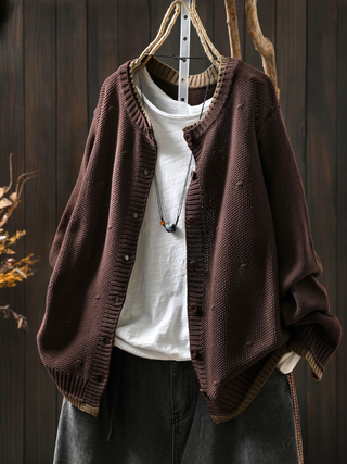 Olyven | Women's Chunky Knit Button Front Cardigan