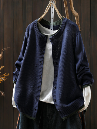 Olyven | Women's Chunky Knit Button Front Cardigan