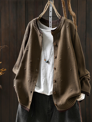 Olyven | Women's Chunky Knit Button Front Cardigan