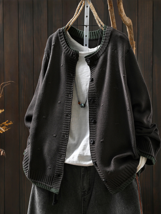 Olyven | Women's Chunky Knit Button Front Cardigan