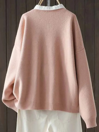 Norevi | Women's Relaxed Knit Cardigan with Patch Pockets