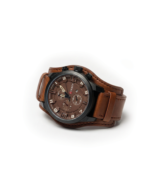 Leather-strap chronograph calendar watch for men | Legacy -1