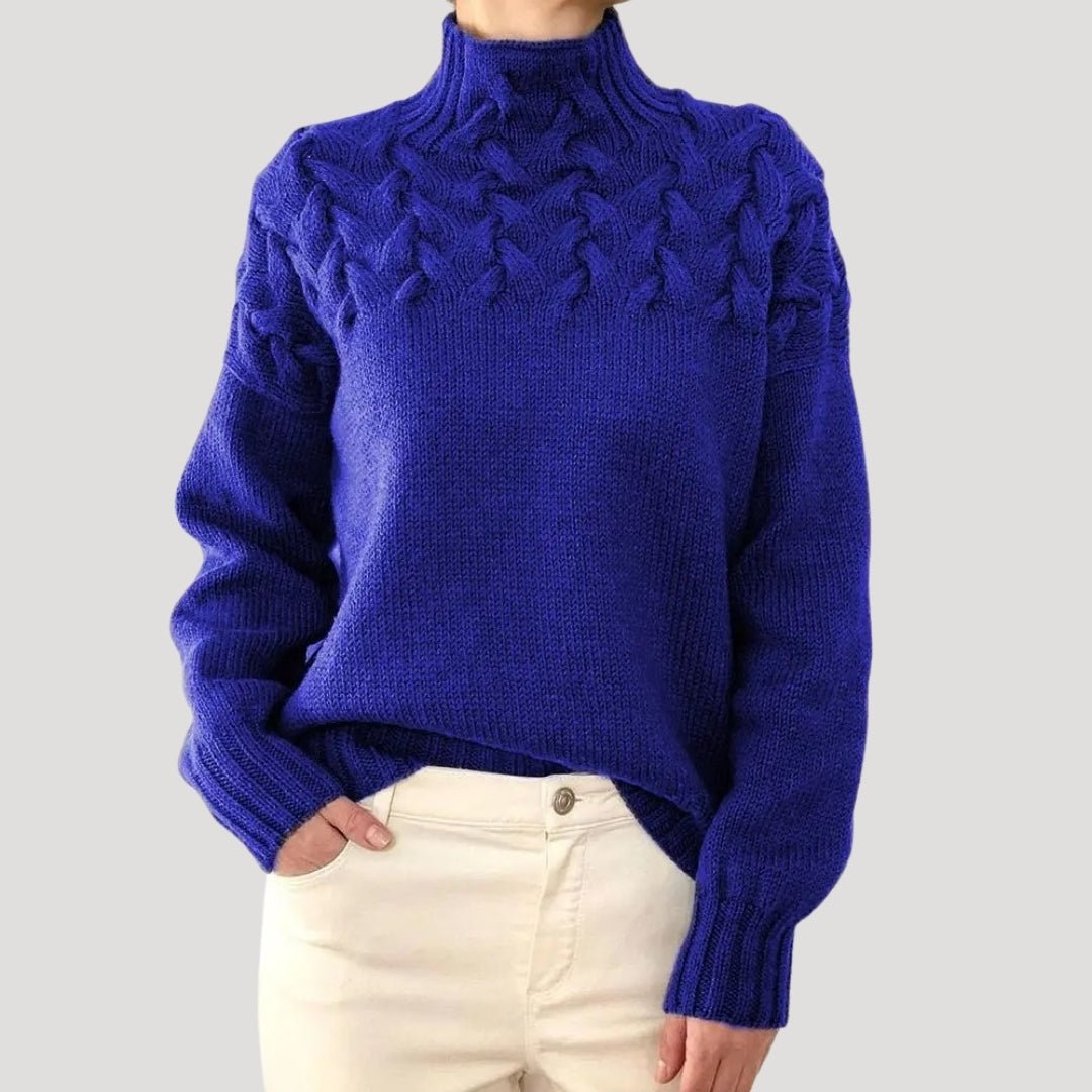 Marivelle | Women's Cable Knit Turtleneck Pullover Sweater