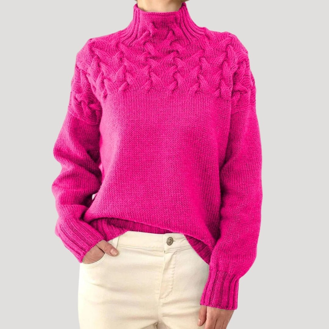 Marivelle | Women's Cable Knit Turtleneck Pullover Sweater