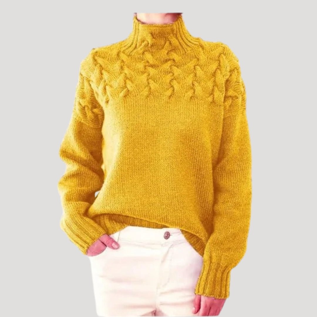 Marivelle | Women's Cable Knit Turtleneck Pullover Sweater