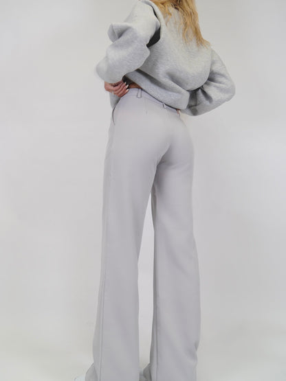 Audrey | Women's High Waist Wide Leg Pants with Front Seams