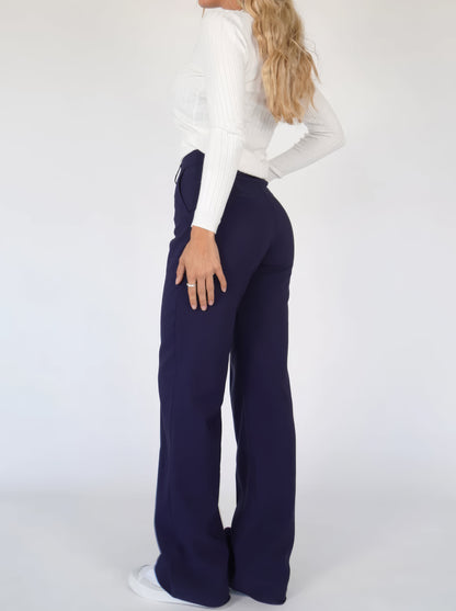 Audrey | Women's High Waist Wide Leg Pants with Front Seams