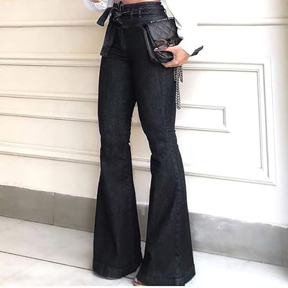 Sienna | Women's Belted High Waisted Flare Jean