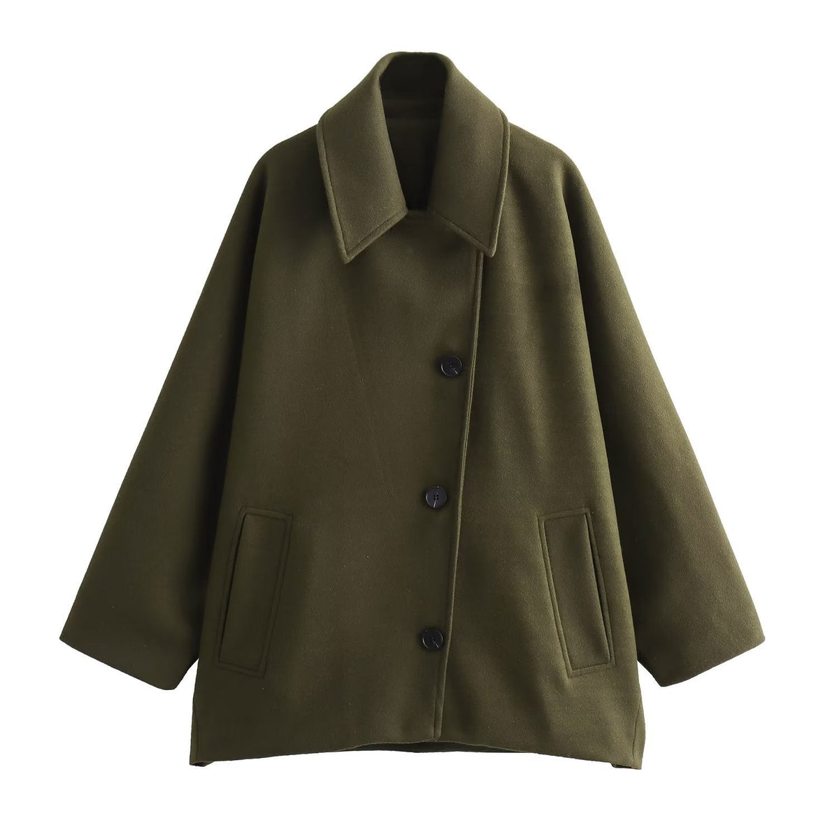 Camille | Women's Oversized Wool Jacket with Turn Down Collar