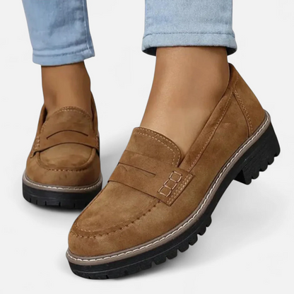 Clara | Women's Stitched Penny Loafers with Lug Sole