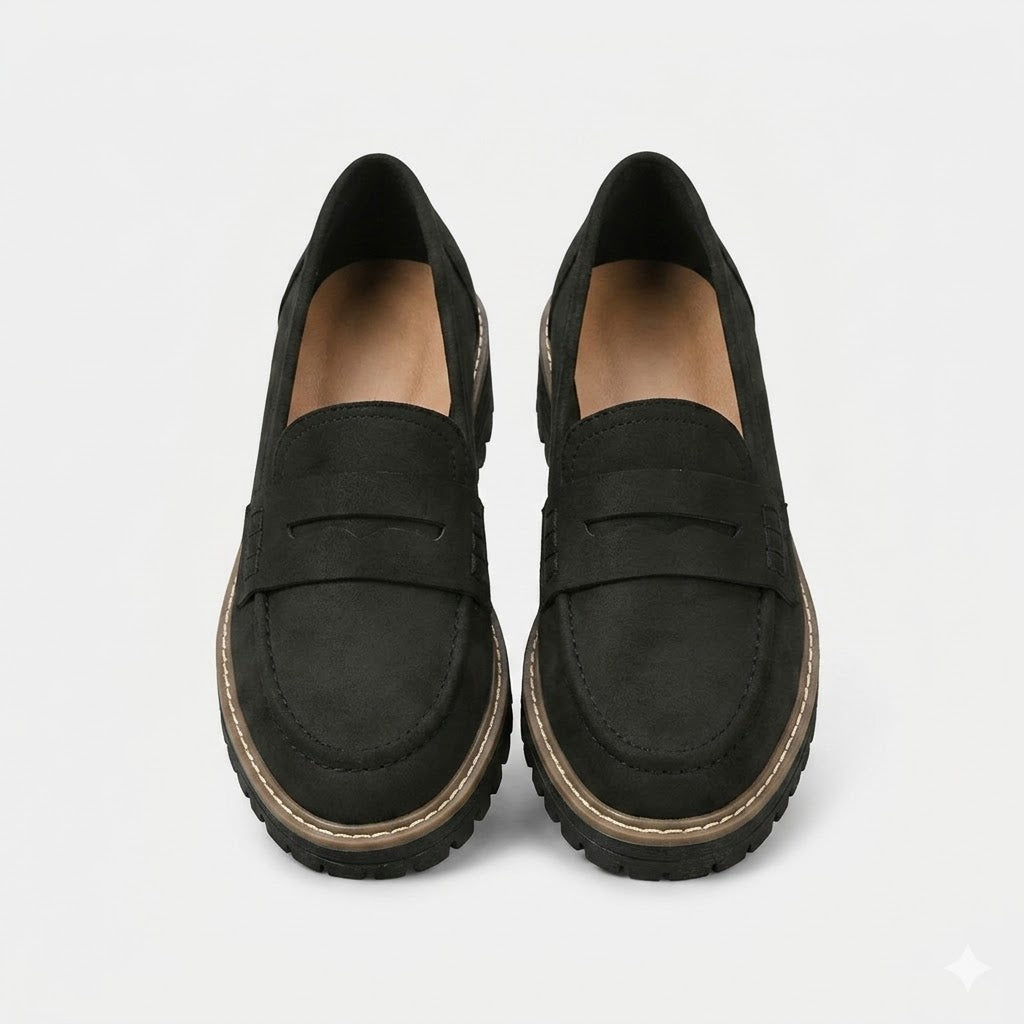 Clara | Women's Stitched Penny Loafers with Lug Sole