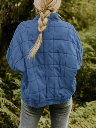 Solvane | Women's Quilted Zip Front Jacket with Stand Collar