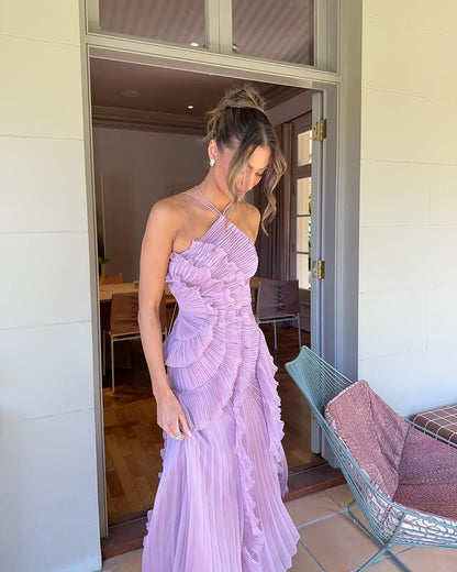 Rosalind | One Shoulder Ruffle Maxi Dress