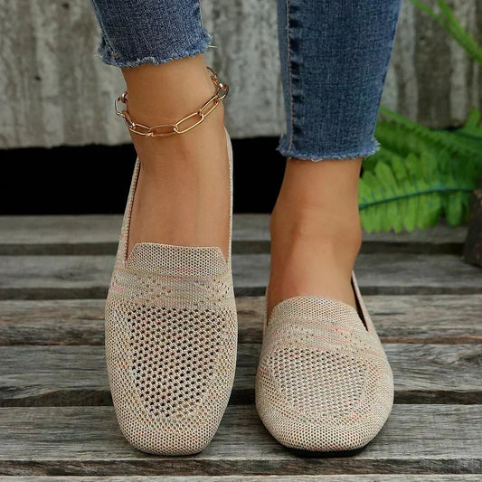 Elise | Women's Openwork Square Toe Slip On Shoes