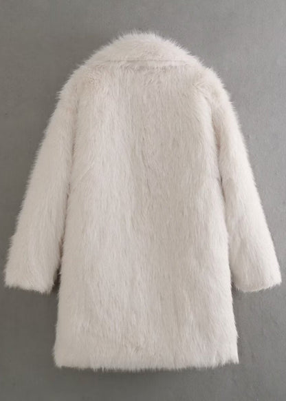 Beatrice | Women's Textured Faux Fur Coat with Shawl Collar
