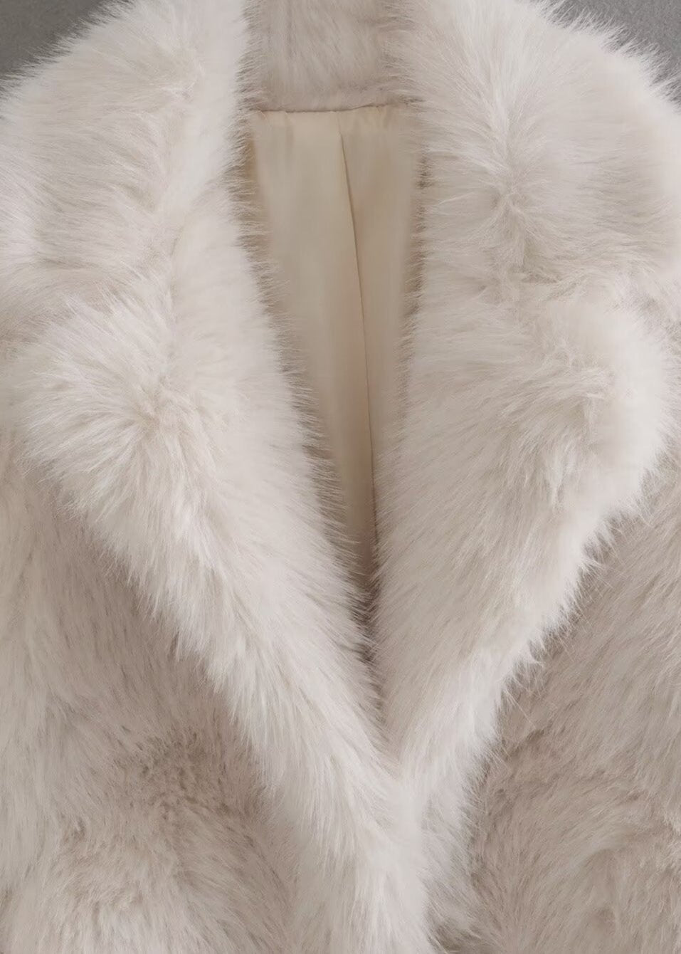 Beatrice | Women's Textured Faux Fur Coat with Shawl Collar