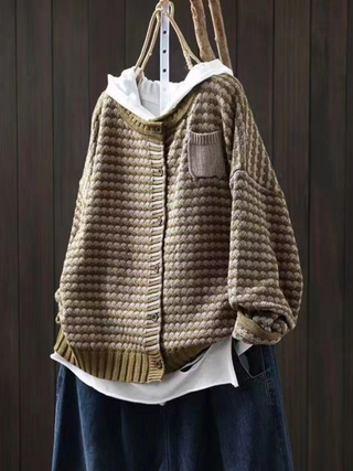 Auvren | Women's Waffle Knit Button Front Cardigan
