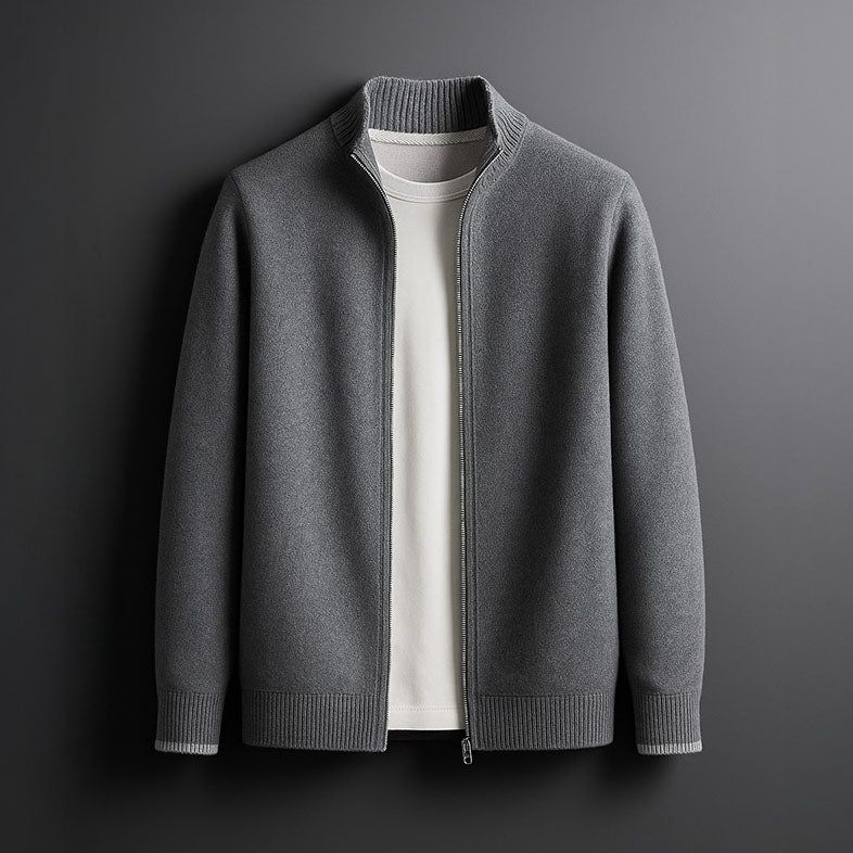 Smart zip-front everyday cardigan for men | Alessio -2