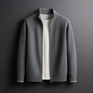 Smart zip-front everyday cardigan for men | Alessio -2