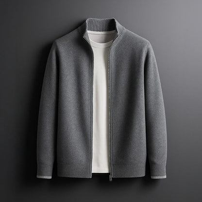 Smart zip-front everyday cardigan for men | Alessio -2