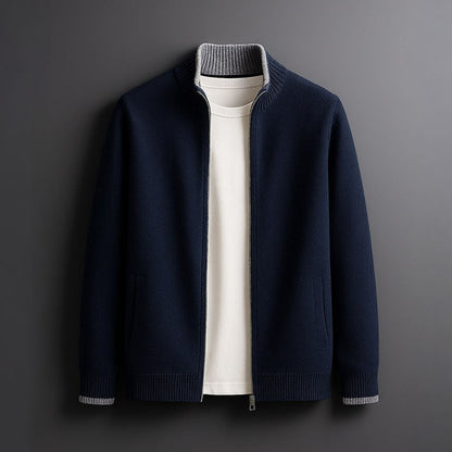 Smart zip-front everyday cardigan for men | Alessio -3